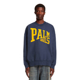Blue Cotton Logo Sweatshirt - PALM ANGELS MEN | PLP | dAgency
