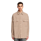 Brown Checked Shirt - PALM ANGELS MEN | PLP | dAgency