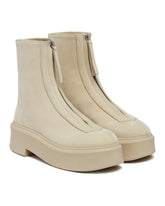 Beige Zipped Ankle Boots - THE ROW | PLP | dAgency