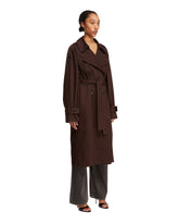 Brown Pleated Trench Coat | PDP | dAgency
