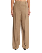 Beige Wool Tailored Pants - Women's trousers | PLP | dAgency
