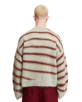 Gray and Bordeaux Mohair Sweater | PDP | dAgency