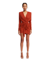 Terracotta Mini Draped Dress<BR/> - Women's dresses | PLP | dAgency