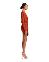 Terracotta Mini Draped Dress<BR/> | PDP | dAgency