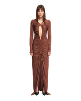 Brown Cut-out Ruched Dress - ATLEIN | PLP | dAgency
