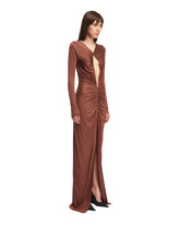 Brown Cut-out Ruched Dress | PDP | dAgency