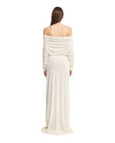 White Off-shoulder Ruched Dress | PDP | dAgency