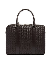 Brown Slim Intrecciato Briefcase - Men's handbags | PLP | dAgency