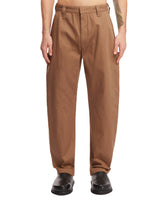 Brown Twill Tapered Trousers - Bottega Veneta men | PLP | dAgency