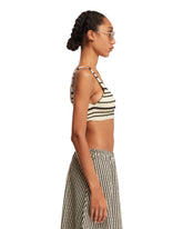White Striped Crop Top | PDP | dAgency