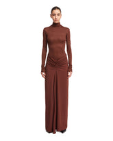 Brown Fusion Gathered Dress - CHRISTOPHER ESBER WOMEN | PLP | dAgency