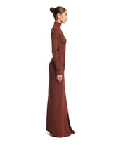 Brown Fusion Gathered Dress | PDP | dAgency
