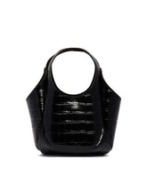 Black Croco Print Handbag - Women's bucket bags | PLP | dAgency