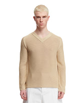 Beige V-neck Sweater - Men's knitwear | PLP | dAgency