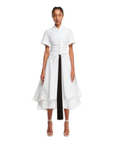 White Cotton Draped Dress - FERRAGAMO | PLP | dAgency