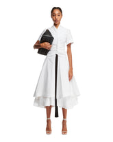 White Cotton Draped Dress - Women's clothing | PLP | dAgency