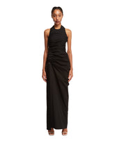 Black Long Draped Dress - FERRAGAMO WOMEN | PLP | dAgency