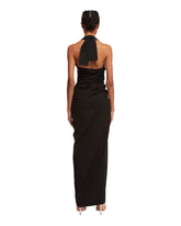 Black Long Draped Dress | PDP | dAgency