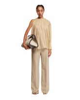 Beige Silk Asymmetric Blouse - new arrivals women's clothing | PLP | dAgency