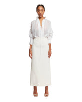 White Linen and Viscose Skirt - FERRAGAMO | PLP | dAgency