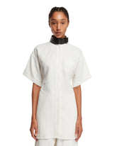 Leather Collar White Shirt - FERRAGAMO WOMEN | PLP | dAgency