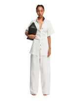 Leather Collar White Shirt - FERRAGAMO WOMEN | PLP | dAgency