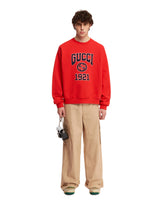 Red Cotton Logo Sweatshirt - Gucci men | PLP | dAgency