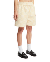 White GG Terrycloth Shorts | PDP | dAgency