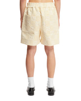 White GG Terrycloth Shorts | PDP | dAgency