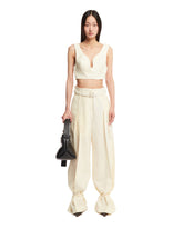 White Draped Detail Trousers - Jil sander women | PLP | dAgency