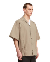 Beige Logoed Short Sleeve Shirt | PDP | dAgency
