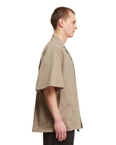 Beige Logoed Short Sleeve Shirt | PDP | dAgency