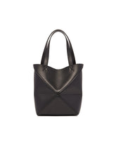 Black Small Puzzle Fold Tote | PDP | dAgency