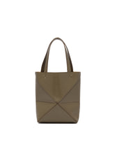 Beige Small Puzzle Fold Tote | PDP | dAgency