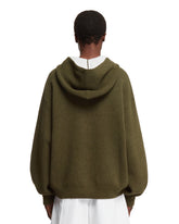 Green Wool Logoed Hoodie | PDP | dAgency