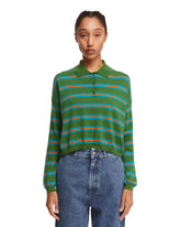 Green Striped Polo Sweater - Women's clothing | PLP | dAgency