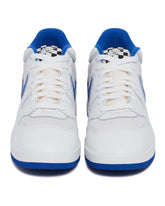 White And Blue Attack Sneakers | PDP | dAgency