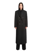 Black Wool Double Breasted Coat | PDP | dAgency
