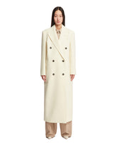 White Wool Double Breasted Coat | PDP | dAgency