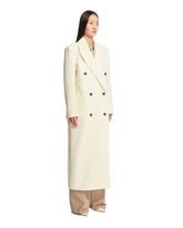 White Wool Double Breasted Coat | PDP | dAgency