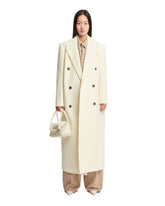 White Wool Double Breasted Coat - Women's Coats | PLP | dAgency