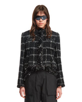 Black Checkered Tweed Jacket | PDP | dAgency