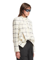 White Checkered Tweed Jacket | PDP | dAgency