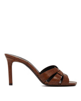 Brown Leather Tribute Mules - Women's sandals | PLP | dAgency