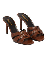 Brown Leather Tribute Mules - Women's sandals | PLP | dAgency