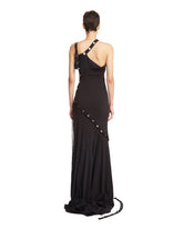 Black Asymmetrical Long Dress | PDP | dAgency