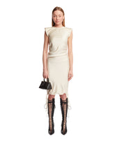 White Padded Shoulders Dress - Women's dresses | PLP | dAgency