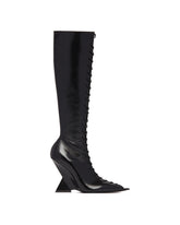 Black Pyramid Wedge Boots | PDP | dAgency