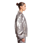 Silver Leather Bomber | PDP | dAgency