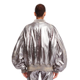 Silver Leather Bomber | PDP | dAgency